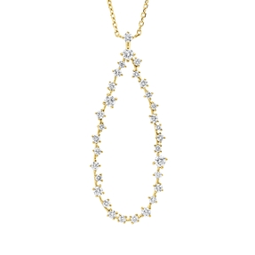 Collier aus 750 Gold Gelbgold 31 Brillanten 0,64ct TW-SI L:45cm
