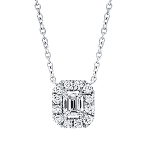 Collier aus 585 Gold Weißgold 17 Diamanten 0,56ct TW-SI L:45,7cm