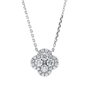 Collier aus 750 Gold Weißgold 25 Diamanten 0,6ct TW-SI L:45cm