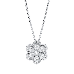 Collier aus 750 Gold Weißgold 37 Diamanten 0,35ct TW-SI L:45cm