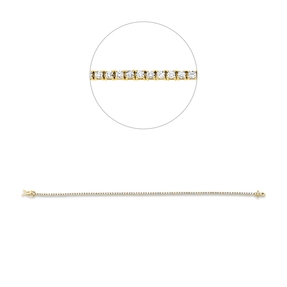 Armband aus 750 Gold Gelbgold 96 Brillanten 1,01ct TW-SI L:17,8cm 4er-Krappe