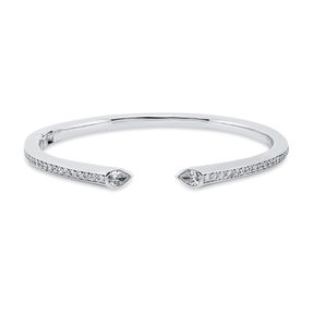 Armreif aus 750 Gold Weißgold 40 Diamanten 1,17ct TW-VSI 50x57mm