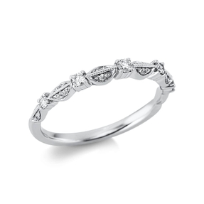Ring aus 750 Gold Weißgold 17 Diamanten 0,18ct TW-SI B:2,5mm