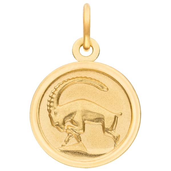 Anhänger Steinbock aus 333 Gold Gelbgold mattiert rund