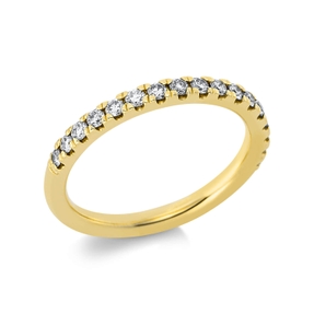 Halb-Memoire Ring aus 585 Gold Gelbgold 17 Brillanten 0,39ct TW-SI B:2,3mm