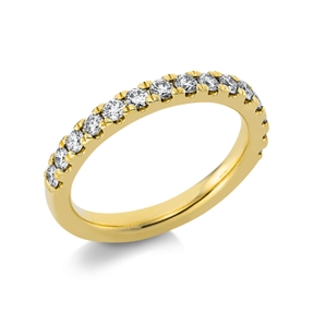 Halb-Memoire Ring aus 585 Gold Gelbgold 15 Brillanten 0,59ct TW-SI B:2,7mm