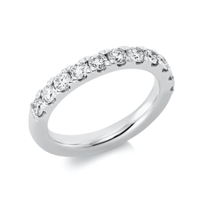 Halb-Memoire Ring aus 950 Platin 11 Brillanten 1,07ct TW-SI B:3,2mm