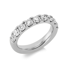 Halb-Memoire Ring aus 585 Weißgold 9 Brillanten 1,61ct TW-SI B:4,1mm