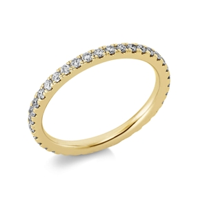 Memoire Ring aus 585 Gold Gelbgold 35 Brillanten 0,56ct TW-SI B:2mm