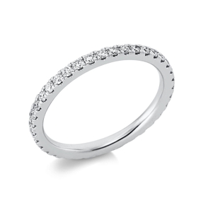 Memoire Ring aus 585 Gold Weißgold 35 Brillanten 0,56ct TW-SI B:2mm
