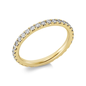 Memoire Ring aus 585 Gold Gelbgold 31 Brillanten 0,64ct TW-SI B:2,1mm