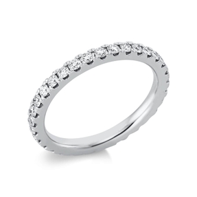 Memoire Ring aus 585 Gold Weißgold 30 Brillanten 0,76ct TW-SI B:2,4mm