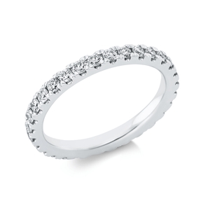 Memoire Ring aus 750 Gold Weißgold 28 Brillanten 0,79ct TW-SI B:2,5mm