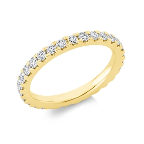 Memoire Ring aus 750 Gold Gelbgold 28 Brillanten 0,91ct TW-SI B:2,6mm