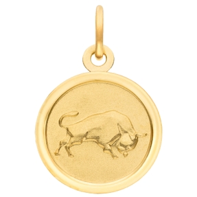 Anhänger Sternzeichen Stier aus 333 Gold Gelbgold mattiert rund Ø 12mm