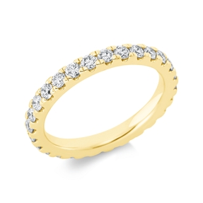 Memoire Ring aus 585 Gold Gelbgold 26 Brillanten 1,21ct TW-SI B:2,7mm