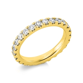 Memoire Ring aus 750 Gold Gelbgold 23 Brillanten 1,38ct TW-SI B:3mm
