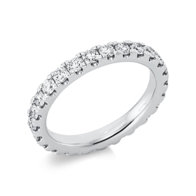 Memoire Ring aus 585 Gold Weißgold 23 Brillanten 1,39ct TW-SI B:3mm