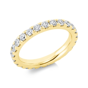 Memoire Ring aus 750 Gold Gelbgold 23 Brillanten 1,59ct TW-SI B:3mm