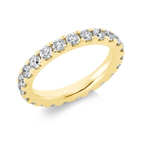 Memoire Ring aus 585 Gold Gelbgold 22 Brillanten 1,75ct TW-SI B:3,1mm