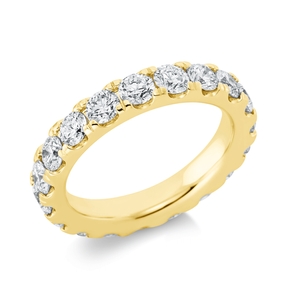 Memoire Ring aus 750 Gold Gelbgold 17 Brillanten 2,95ct TW-SI B:4mm