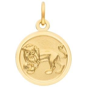 Anhänger Sternzeichen Löwe aus 333 Gold Gelbgold mattiert rund Ø 12mm