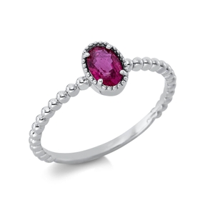 Ring aus 750 Gold Weißgold Rubin 0,81ct rot B:7,1mm
