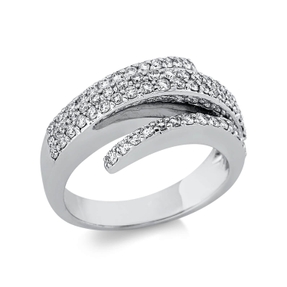 Ring aus 750 Gold Weißgold 68 Brillanten 0,77ct TW-VSI B:9,5mm