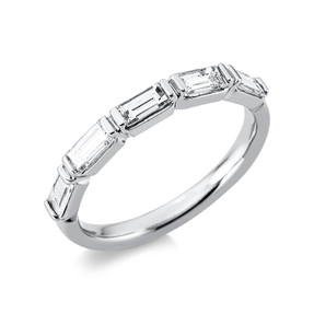 Ring aus 750 Weißgold 5 Diamanten Baguette-Schliff 0,64ct TW-VSI B:2,7mm