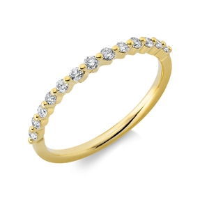 Ring aus 750 Gold Gelbgold 13 Brillanten 0,23ct TW-PI B:1,7mm