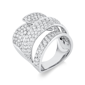 Pavé Ring aus 750 Gold Weißgold 243 Brillanten 5,46ct TW-VSI H:28,2mm