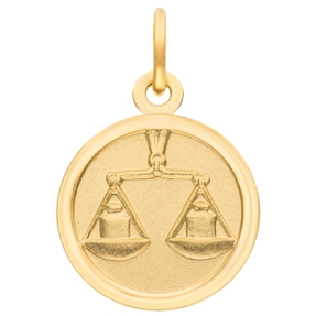 Anhänger Sternzeichen Waage aus 333 Gold Gelbgold mattiert rund Ø 12mm