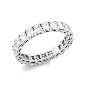 Memoire Ring aus 750 Weißgold 23 Diamanten Smaragd-Schliff 3,35ct TW-VSI B:3,8mm