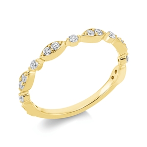 Ring aus 750 Gold Gelbgold 17 Diamanten 0,28ct TW-SI B:2,4mm