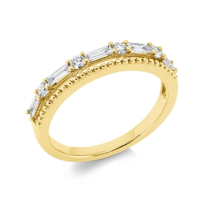 Ring aus 750 Gold Gelbgold 9 Diamanten 0,39ct B:3,4mm
