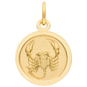 Anhänger Sternzeichen Skorpion aus 333 Gold Gelbgold mattiert rund Ø 12mm