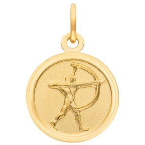 Anhänger Sternzeichen Schütze aus 333 Gold Gelbgold mattiert rund Ø 12mm
