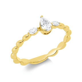 Ring aus 750 Gold Gelbgold 3 Diamanten 0,3ct TW-SI B:5,5mm