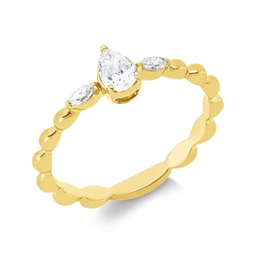 Ring aus 750 Gold Gelbgold 3 Diamanten 0,34ct TW-SI B:5,8mm
