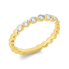 Ring aus 750 Gold Gelbgold 7 Brillanten 0,38ct TW-SI B:2,5mm