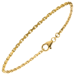 2mm Armband Ankerkette aus 333 Gold Gelbgold diamantiert 18,5cm Armschmuck