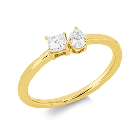 Ring aus 750 Gold Gelbgold 2 Diamanten 0,32ct TW-SI B:4,5mm
