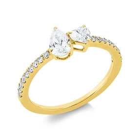 Ring aus 750 Gold Gelbgold 20 Diamanten 0,72ct TW-SI B:6,2mm