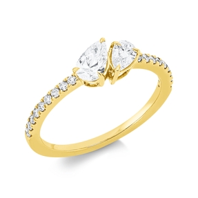 Ring aus 750 Gold Gelbgold 20 Diamanten 0,66ct TW-SI B:5,3mm