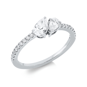 Ring aus 750 Gold Weißgold 20 Diamanten 0,63ct TW-SI B:5,3mm