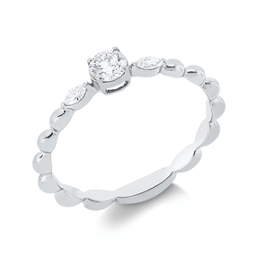 Ring aus 750 Gold Weißgold 3 Diamanten 0,27ct TW-SI B:3,8mm
