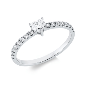 Ring aus 750 Gold Weißgold 17 Diamanten 0,46ct B:4,3mm