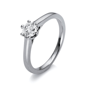 Solitaire Ring aus 750 Gold Weißgold Brillant 0,5ct TW-SI B:6,3mm