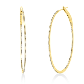 Creolen aus 750 Gold Gelbgold 232 Diamanten 0,48ct TW-SI 50x1,1mm