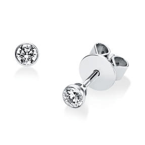 Solitaire Ohrstecker aus 585 Gold Weißgold 2 Brillanten 0,2ct TW-SI Zarge